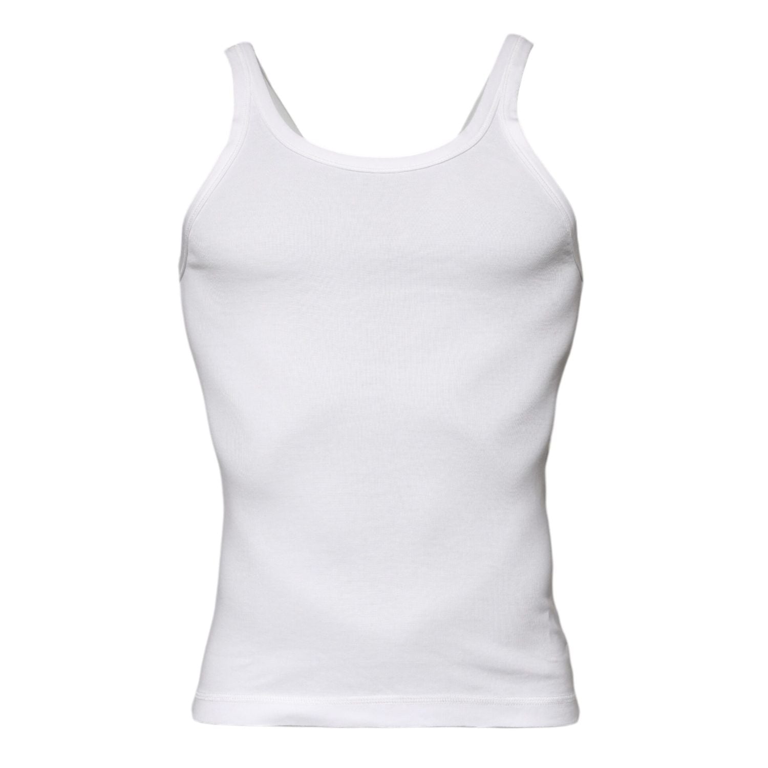 Dolce & Gabbana Ivory Cotton Sleeveless Round Neck Tank T-shirt