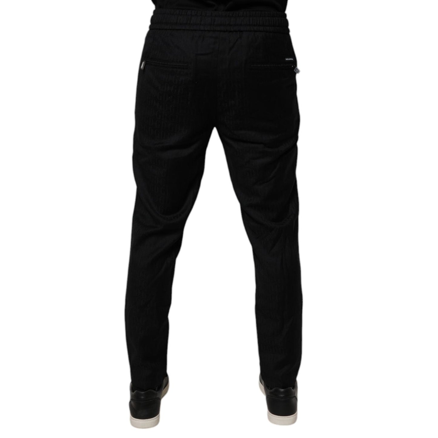 Dolce & Gabbana Black Wool Jogger Jogging Pants