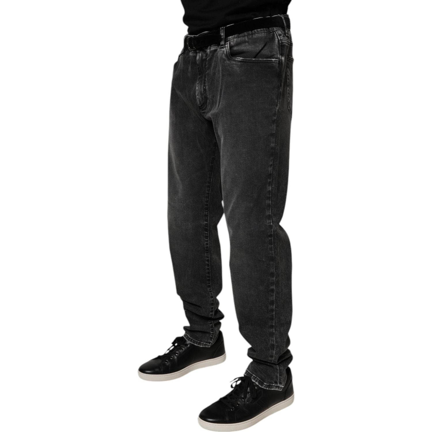 Dolce & Gabbana Black Cotton Stretch Skinny Men Denim Jeans