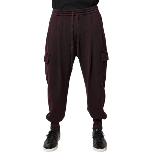 Dolce & Gabbana Dark Violet Cotton Cargo Jogger Pants