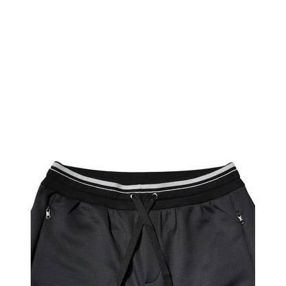 Dolce & Gabbana Black Polyester Logo Jogger Pants