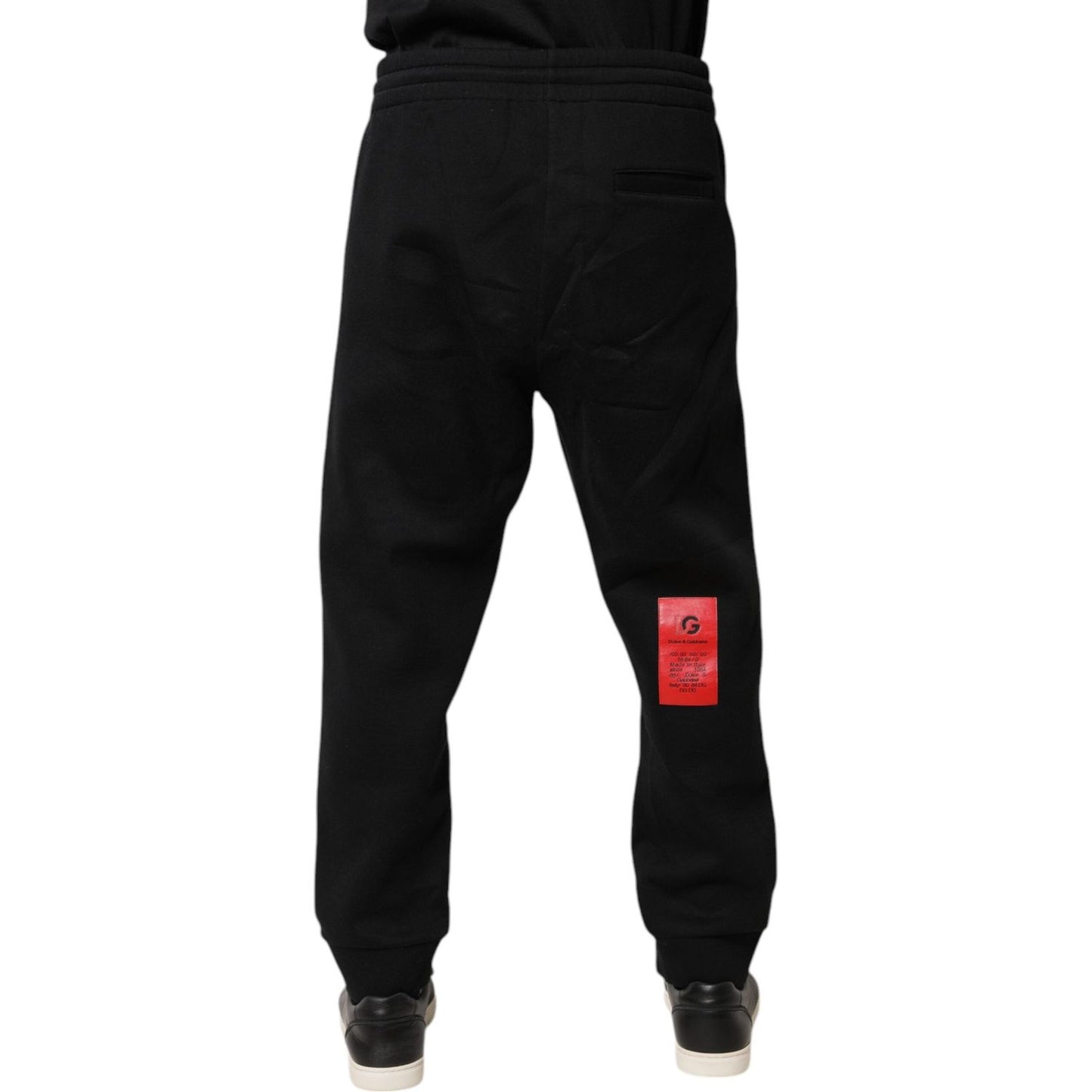 Dolce & Gabbana Black Logo Patch CottonJogger Sweatpants Pants PAN76034-48