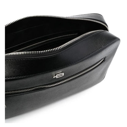 Baldinini Trend Black Calfskin Messenger Bag