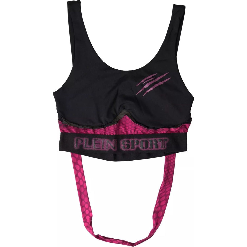 Plein Sport Black Fuchsia Logo Athlete Hannah Bra Underwear BIK1744-44