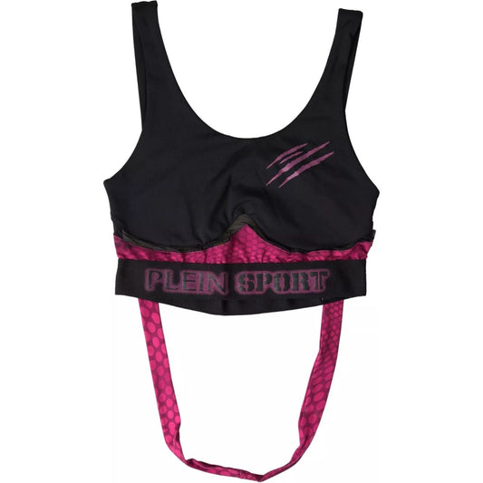 Plein Sport Black Fuchsia Logo Athlete Hannah Bra Underwear BIK1744-44