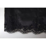 Dolce & Gabbana Black Lace Silk Sleepwear Camisole Top Underwear BIK1717-3