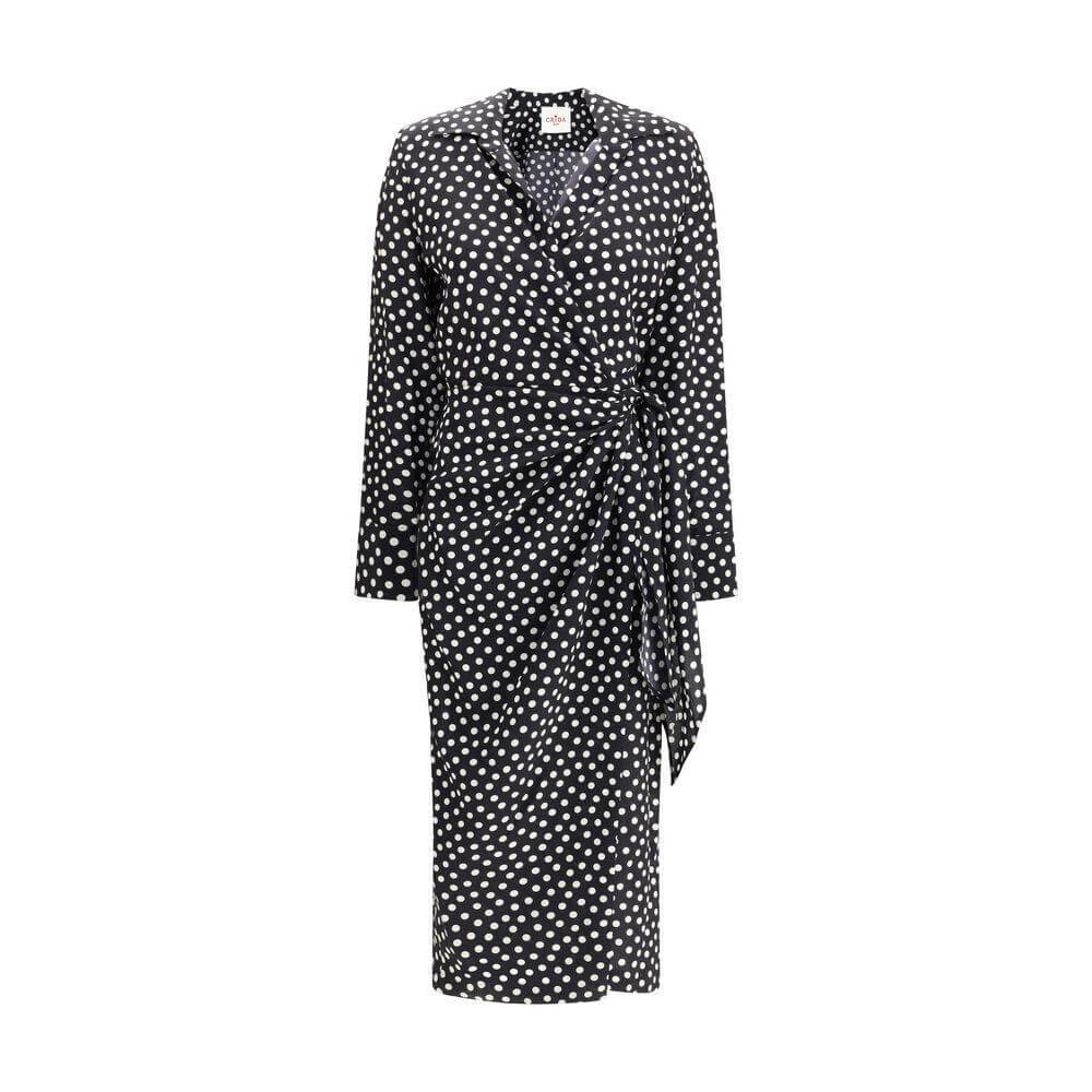 Crida Milano Como Dress in crêpe de chine CR-COMOBLACK-0/XS