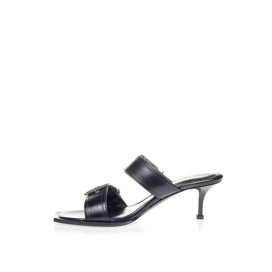 Alexander McQueen Elevate Your Steps in Timeless Black Leather Sandals AL-298676-EU36/US6