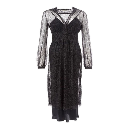 Lardini Elegant Black Nylon Dress LA-1155676-IT40|S