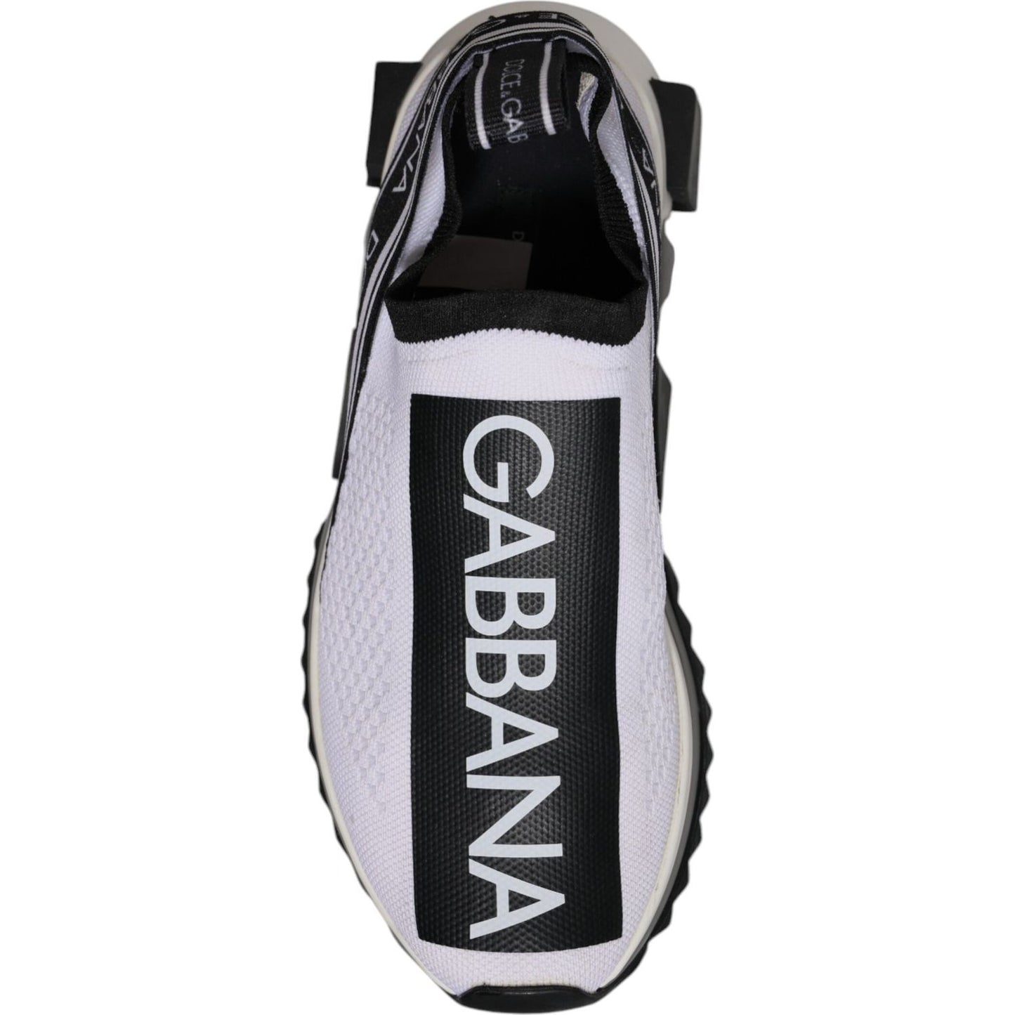 Dolce & Gabbana White Black Slip On Sorrento Sneakers Shoes