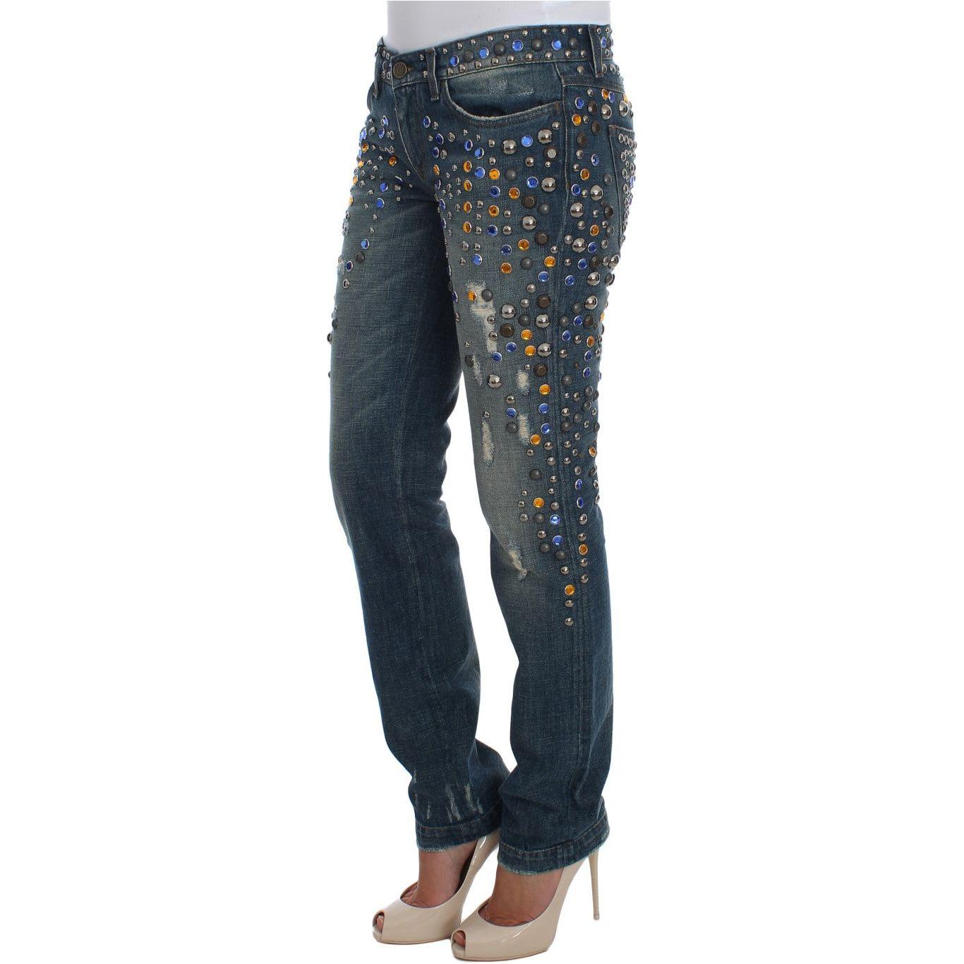 Dolce & Gabbana Crystal Embellished GIRLY Slim Fit Jeans