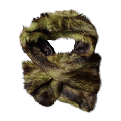Dolce & Gabbana Multicolor Fur Shawl Neck Wrap Cover Collar Scarf