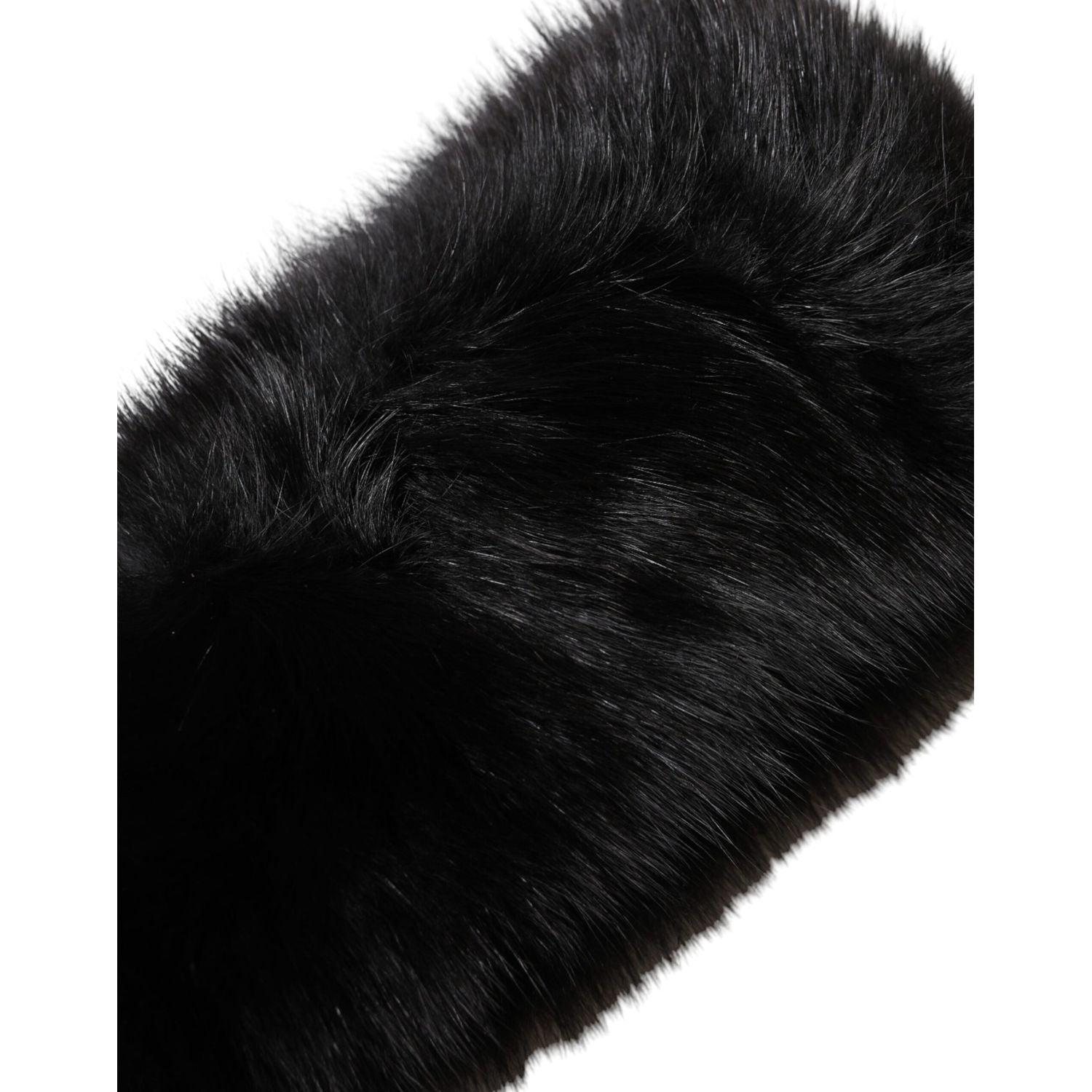 Dolce & Gabbana Black Fur Shoulder Collar Wrap Shawl Scarf