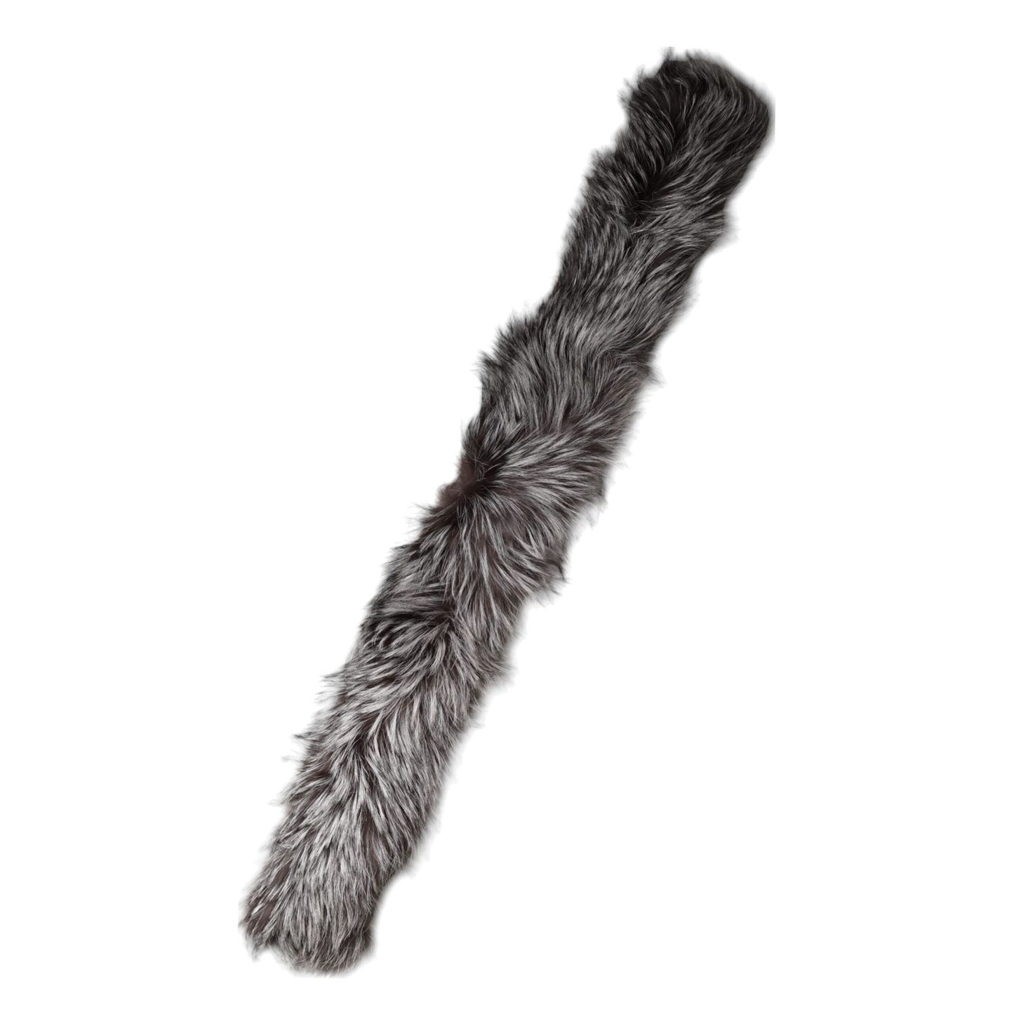 Dolce & Gabbana Gray Fox Fur Neck Wrap Warmer Winter Scarf
