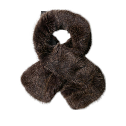 Dolce & Gabbana Brown Raccoon Fur Neck Warmer Winter Scarf
