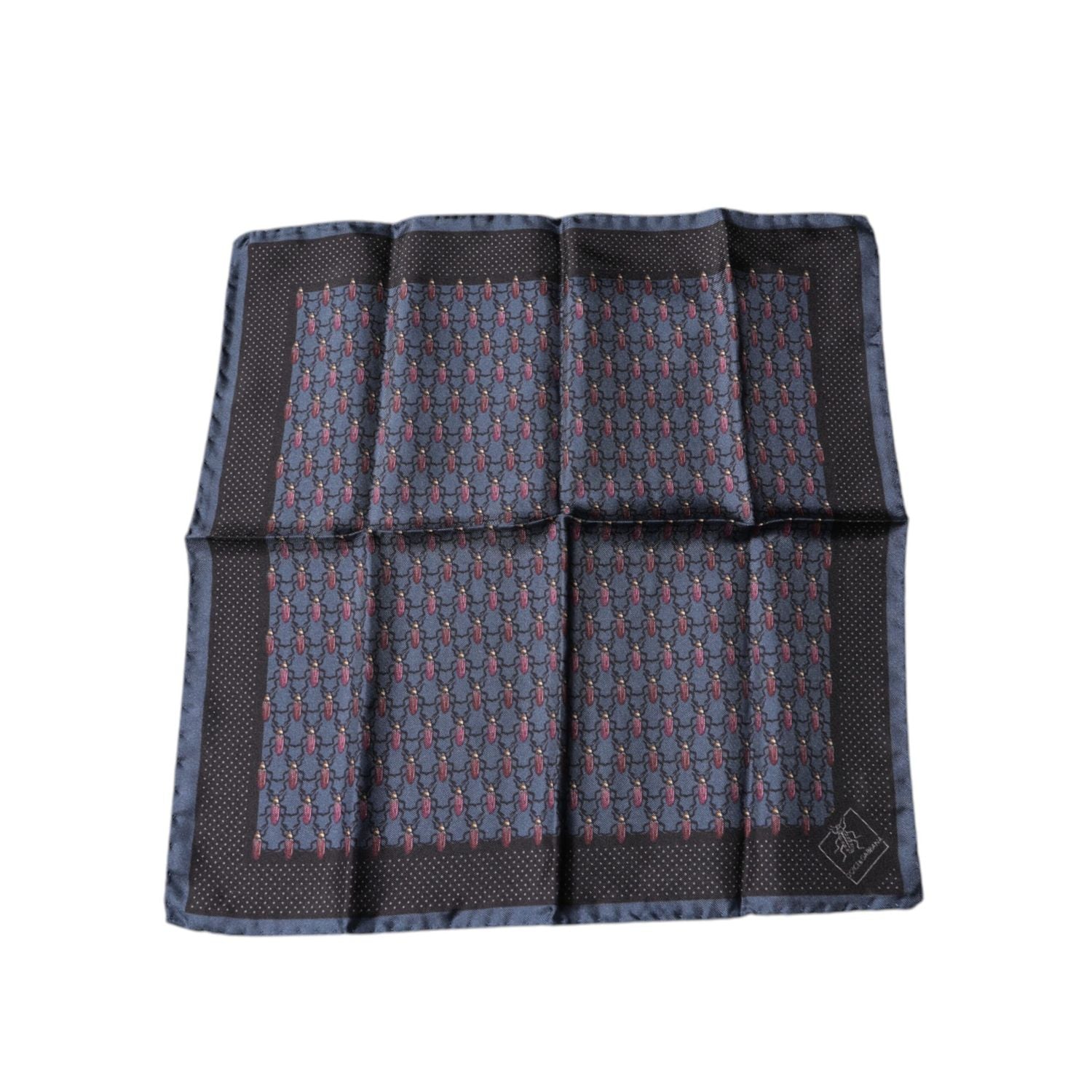 Dolce & Gabbana Dark Blue Beetle Square Handkerchief Scarf