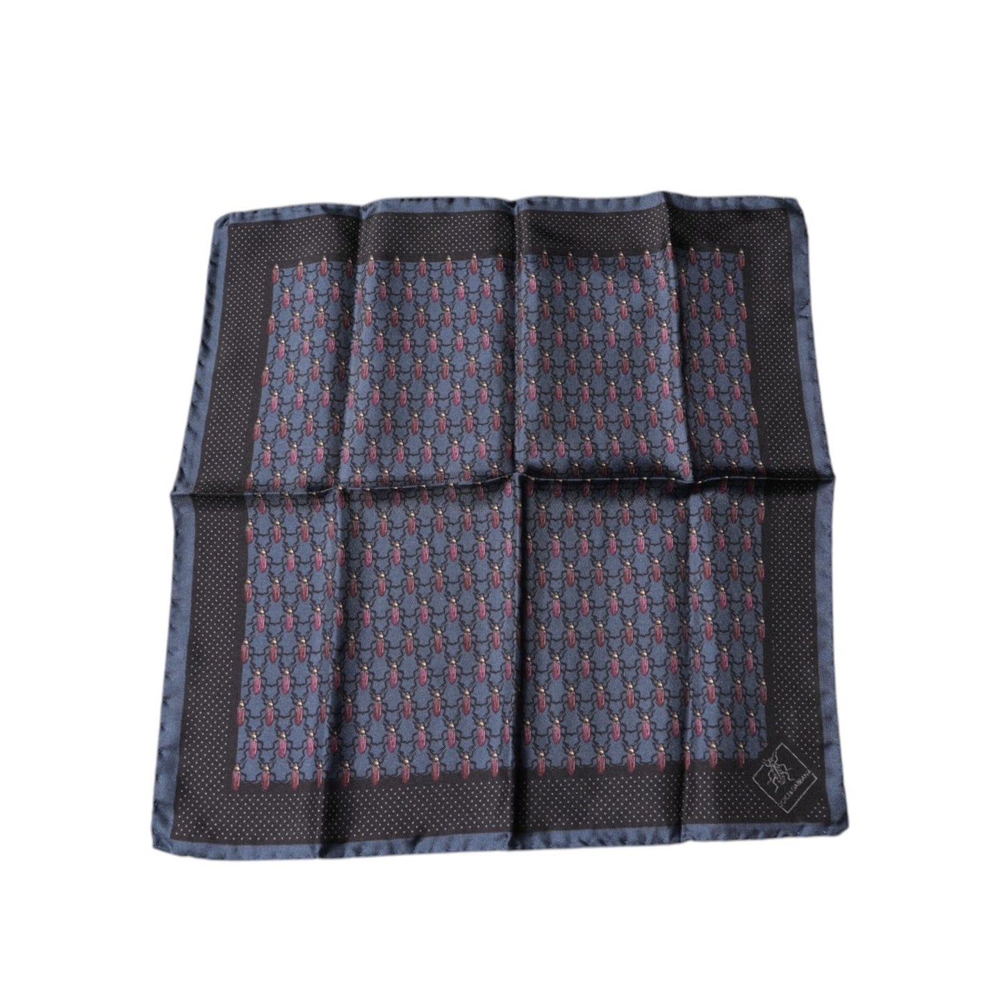 Dolce & Gabbana Dark Blue Beetle Square Handkerchief Scarf MS7289