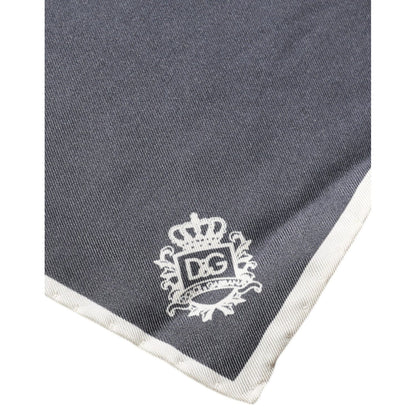 Dolce & Gabbana Gray Crown Logo Square Handkerchief Scarf