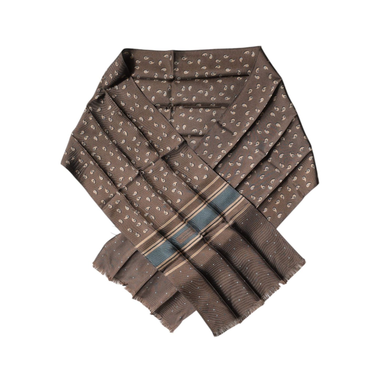 Dolce & Gabbana Brown Fantasy Silk Neck Wrap Shawl Scarf MS7305