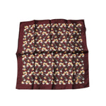 Dolce & Gabbana Maroon Oranges Silk Square Handkerchief Scarf MS7329