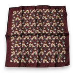 Dolce & Gabbana Maroon Oranges Silk Square Handkerchief Scarf MS7329