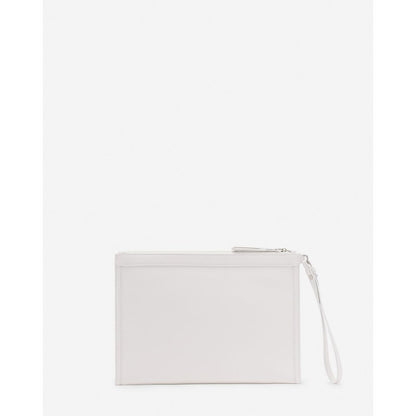 Lanvin White Leather Men Pouch Wallet
