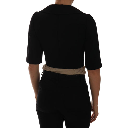 Dolce & Gabbana Black Short Croped Jacket Blazer TSH2409-36