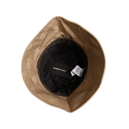 Dolce & Gabbana Beige Logo Monogram Cotton Bucket Cap