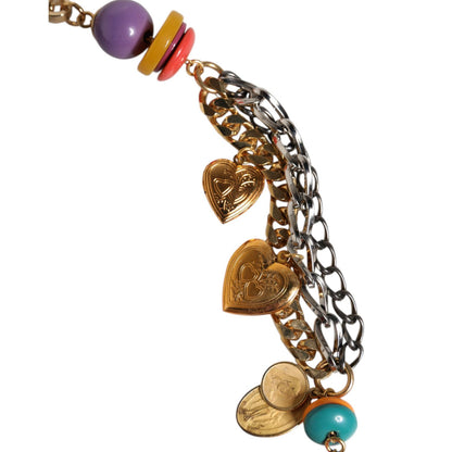 Dolce & Gabbana Multicolor Embellished Waist Chain Belt