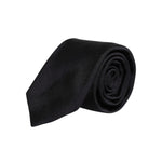 Dolce & Gabbana Black Solid Silk Adjustable Necktie Tie KRA3469