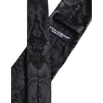 Dolce & Gabbana Black Gray Flower Print Adjustable Necktie Tie KRA3470