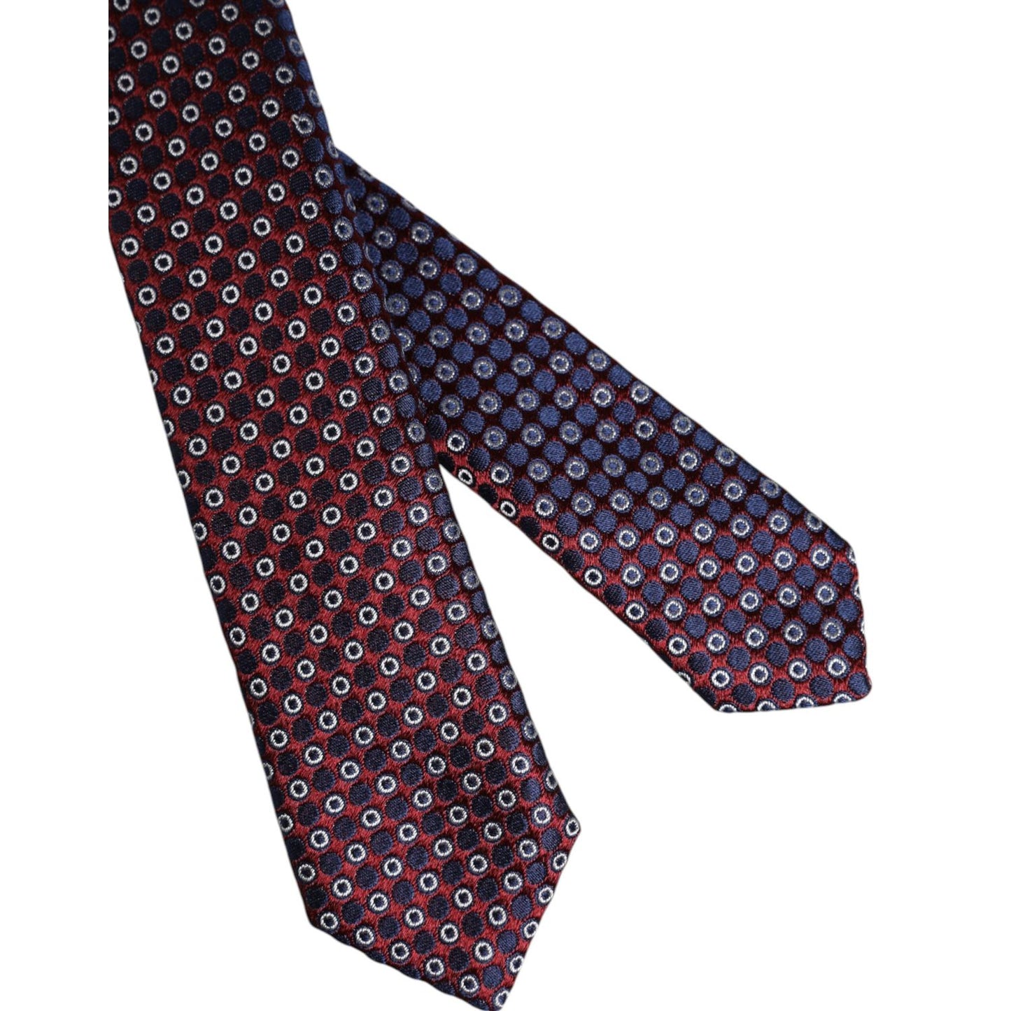 Dolce & Gabbana Red Blue Circles Silk Adjustable Necktie Tie KRA3474
