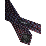 Dolce & Gabbana Red Blue Circles Silk Adjustable Necktie Tie KRA3474