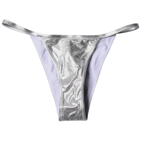 Dolce & Gabbana Silver Polyester Beachwear Bikini Bottom Swimwear BIK1946-3