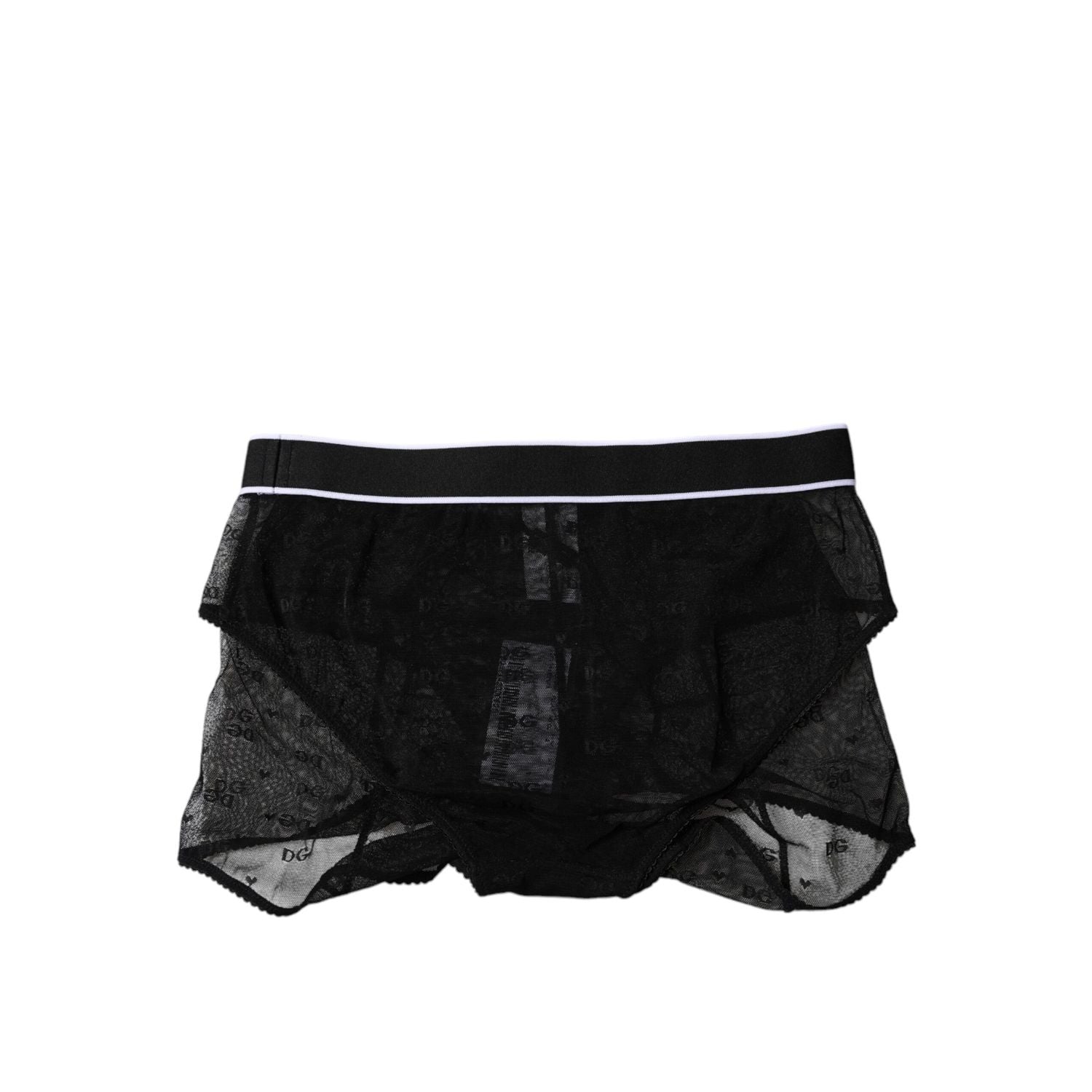 Dolce & Gabbana Black Tulle Nylon Mid Waist Panty Underwear