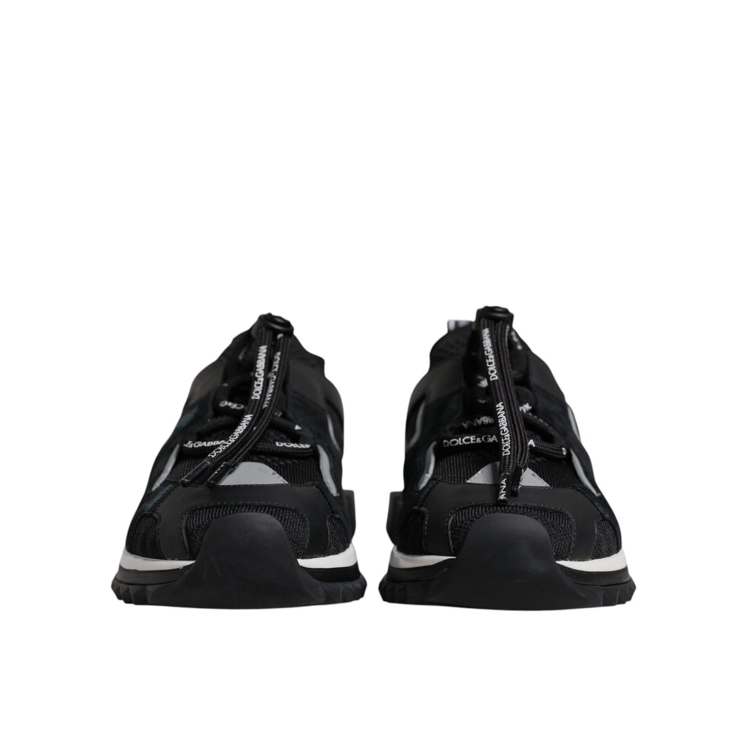 Dolce & Gabbana Black Mesh Sorrento Trekking Sneakers Shoes MV7153#2-38.5