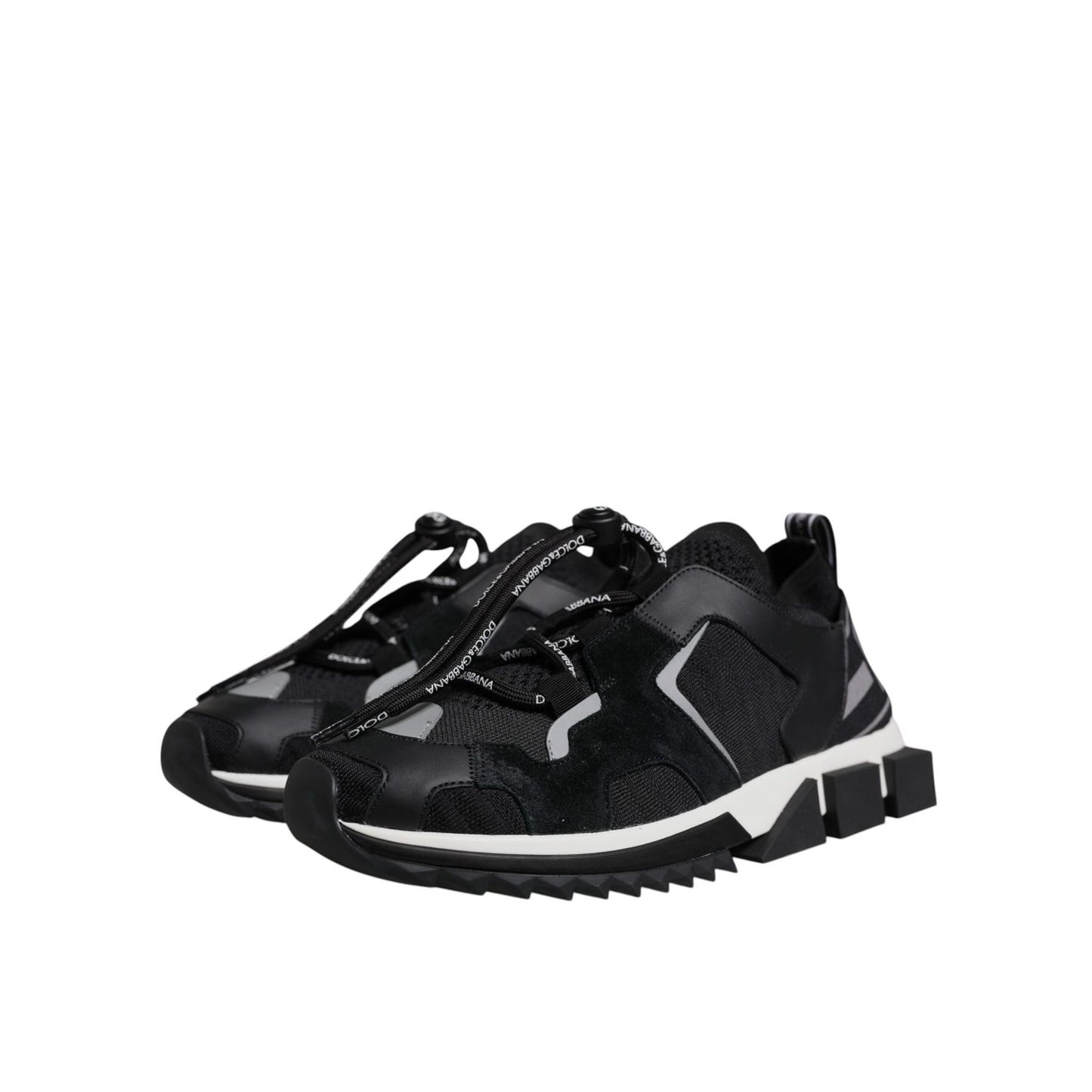 Dolce & Gabbana Black Mesh Sorrento Trekking Sneakers Shoes MV7153#1-39