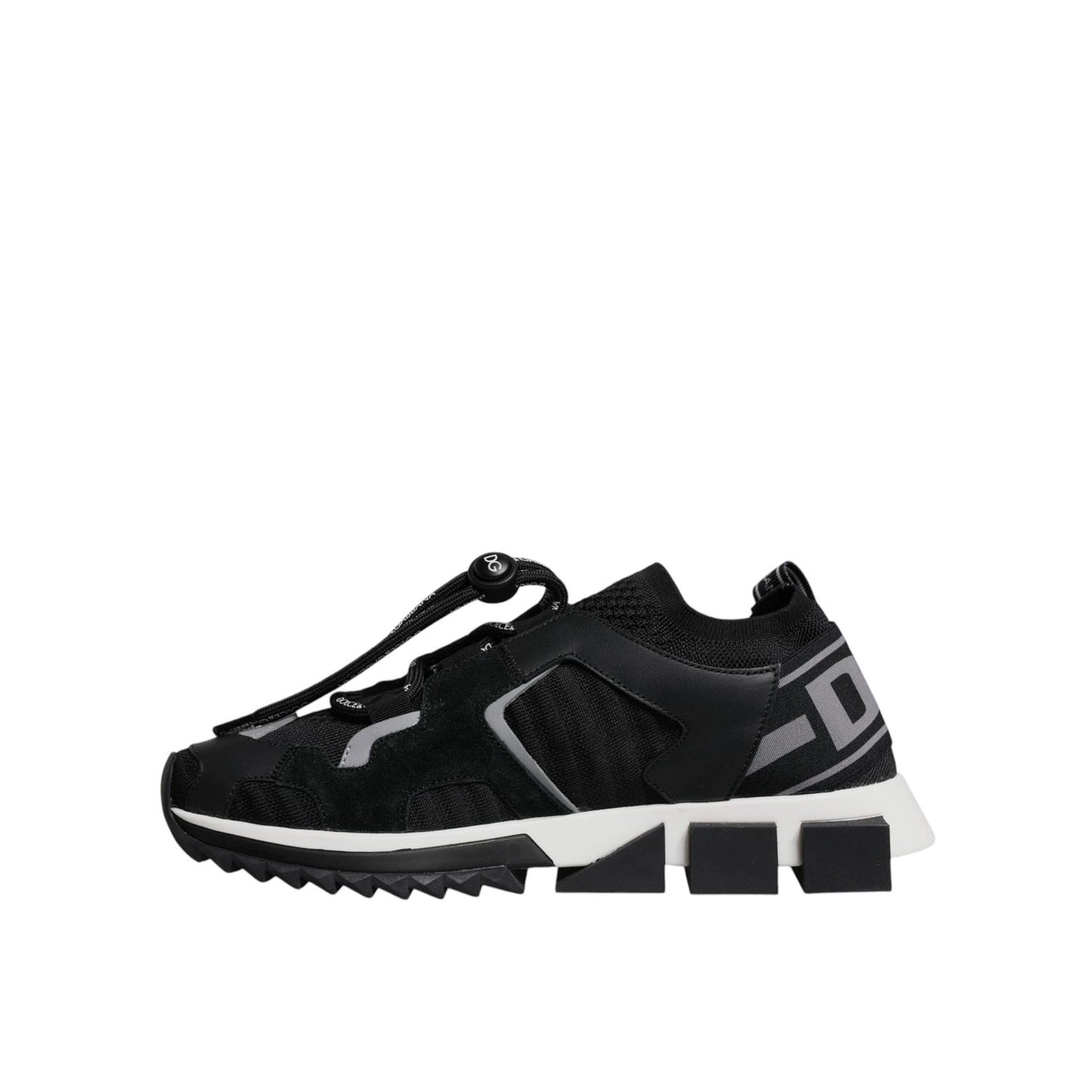 Dolce & Gabbana Black Mesh Sorrento Trekking Sneakers Shoes MV7153#2-38.5