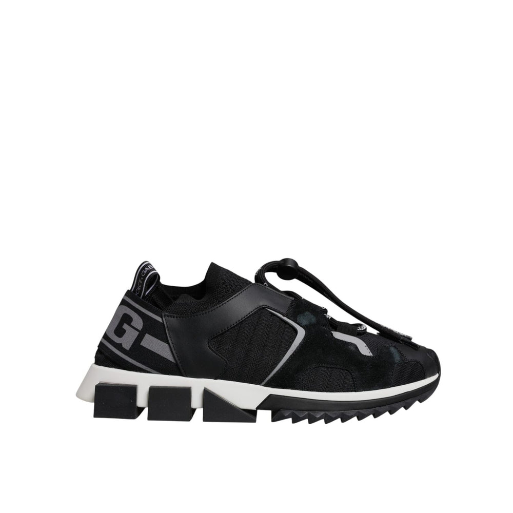 Dolce & Gabbana Black Mesh Sorrento Trekking Sneakers Shoes MV7153#2-38.5