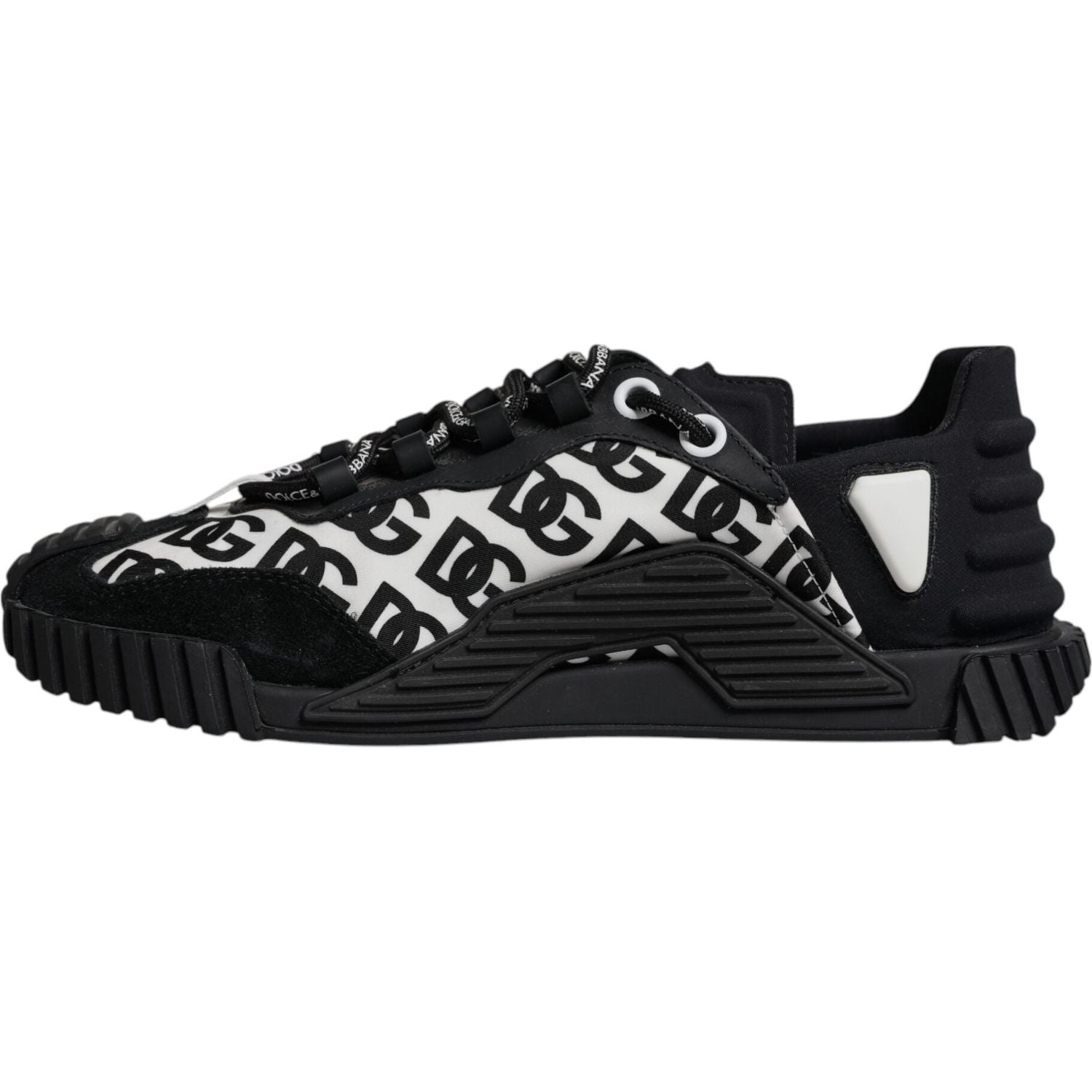Dolce & Gabbana Black Logo Lace Up Low Top NS1 Sneakers Shoes