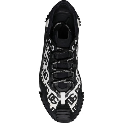Dolce & Gabbana Black Logo Lace Up Low Top NS1 Sneakers Shoes
