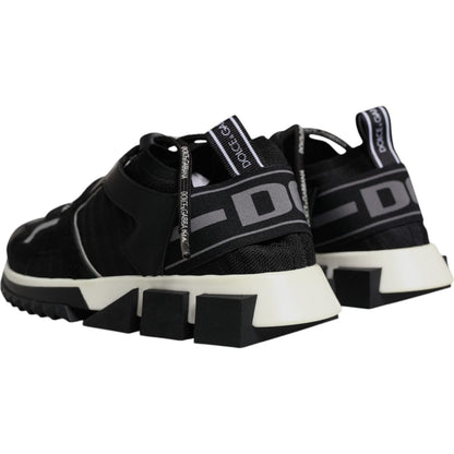Dolce & Gabbana Black Mesh Sorrento Trekking Sneakers Shoes