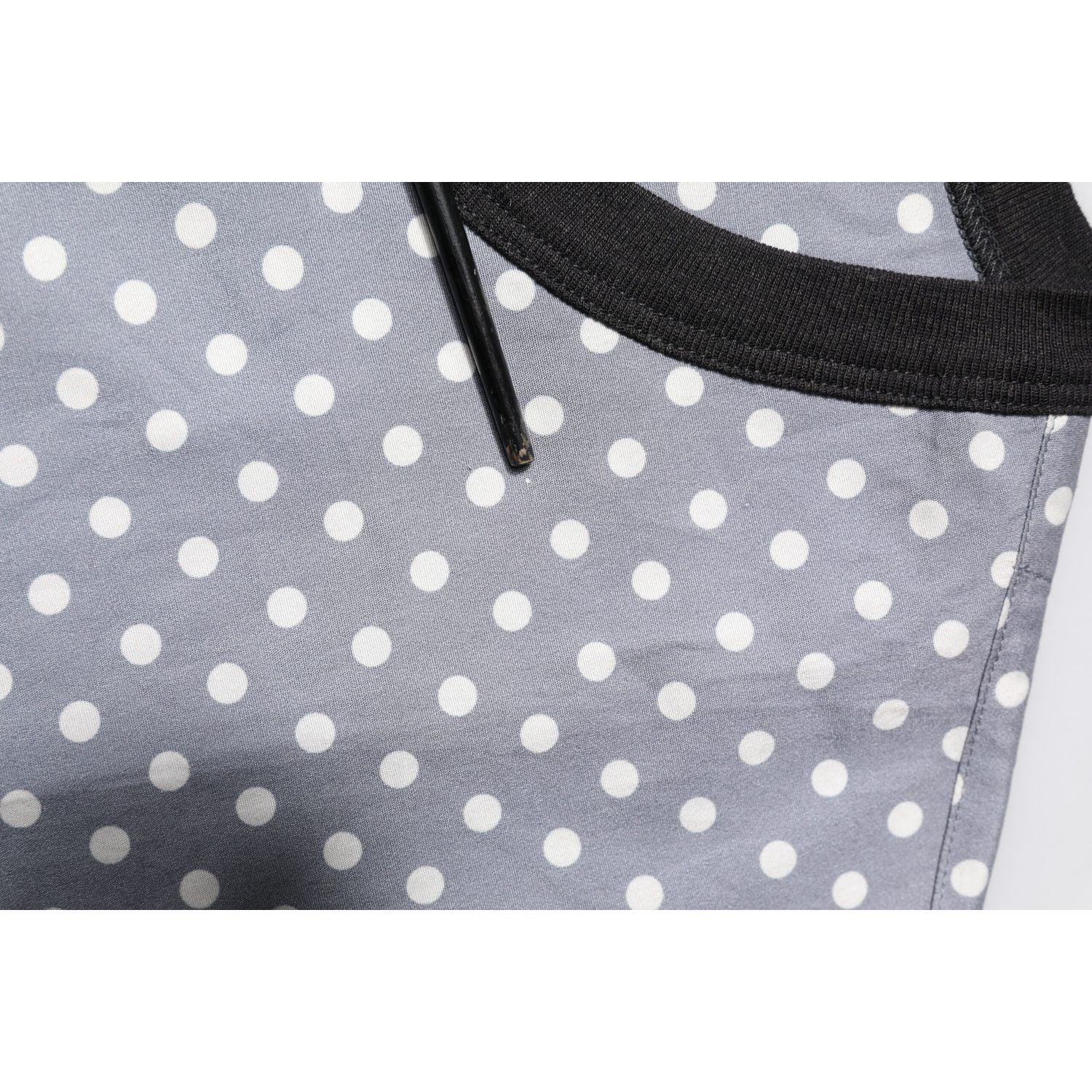 Dolce & Gabbana Gray Polka Dot Pin-Up Print Crew Neck T-shirt