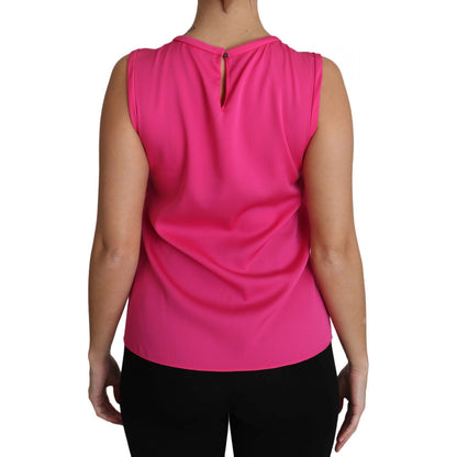 Dolce & Gabbana Pink Family Silk Tank Mama Blouse Top Shirt