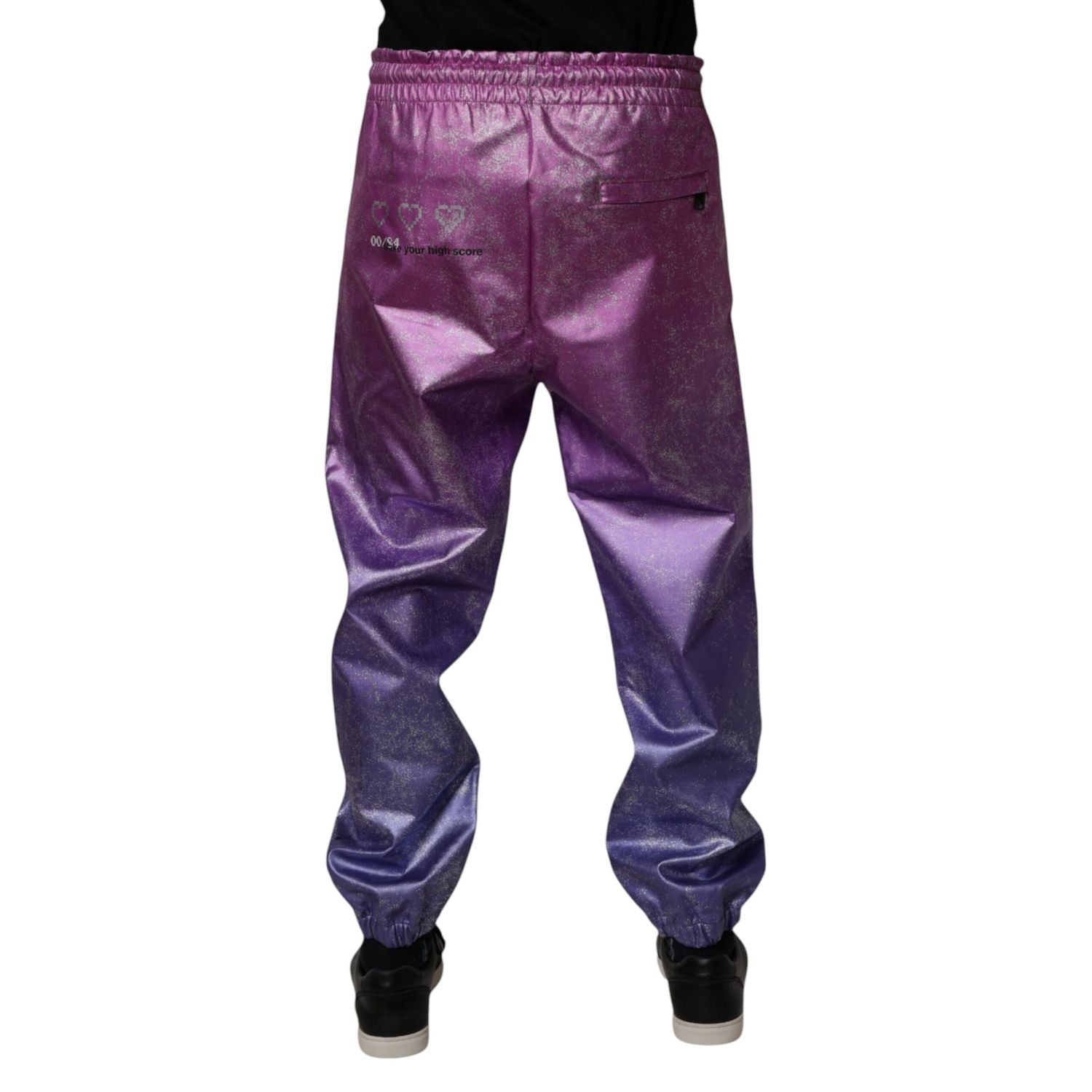 Dolce & Gabbana Pink Purple Two Tone Jogger Sweatpants Pants