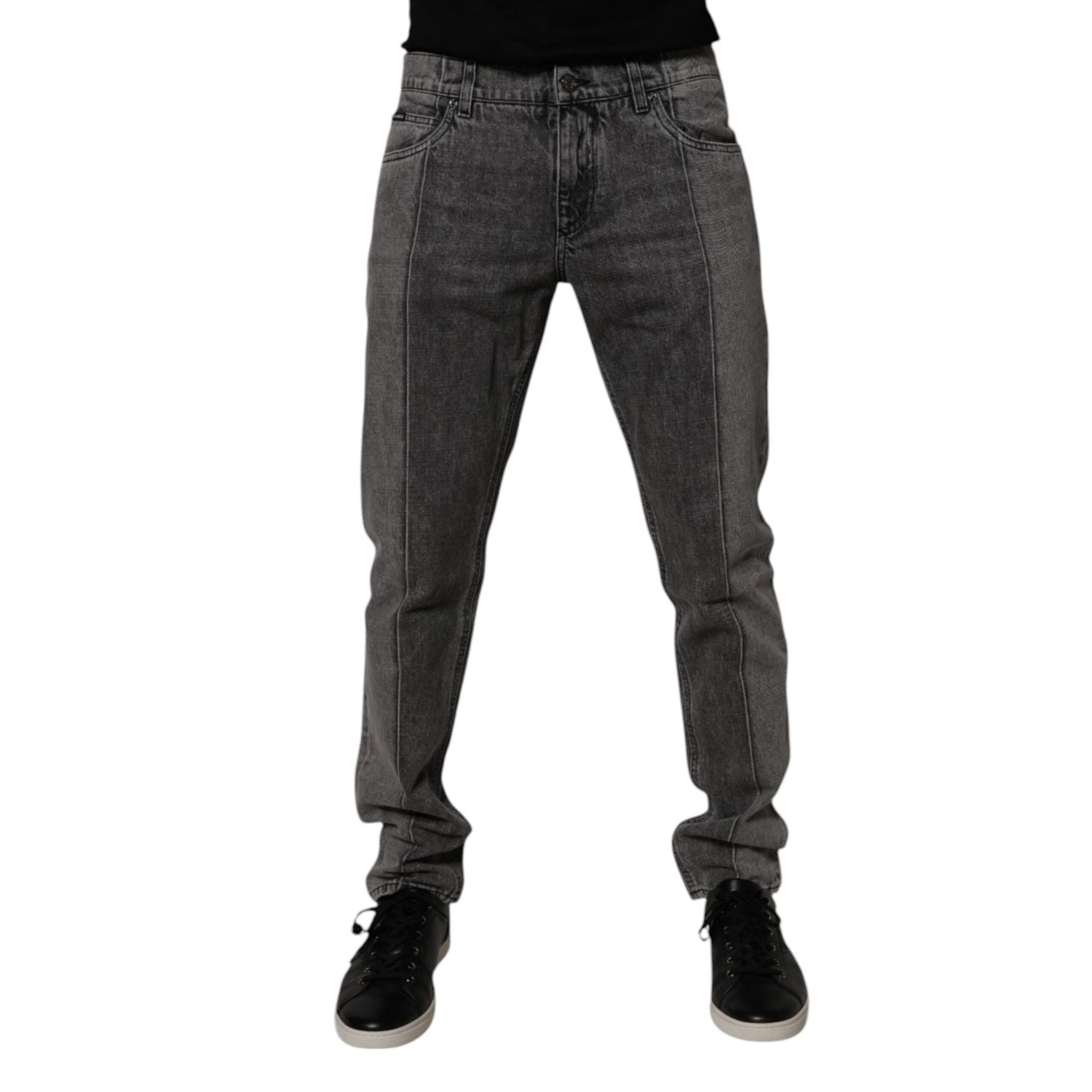Dolce & Gabbana Two Tone Gray Cotton Denim Jeans