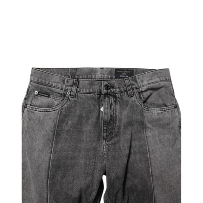 Dolce & Gabbana Two Tone Gray Cotton Denim Jeans
