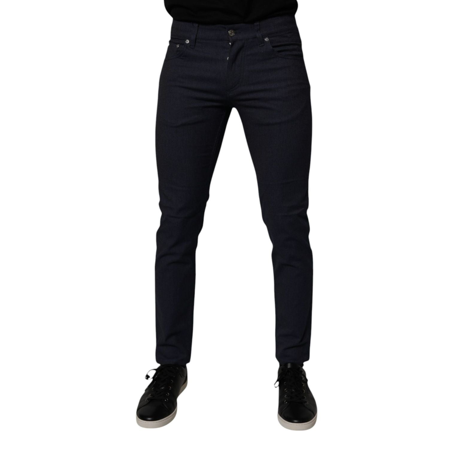 Dolce & Gabbana Dark Blue Cotton Stretch Skinny Denim Jeans