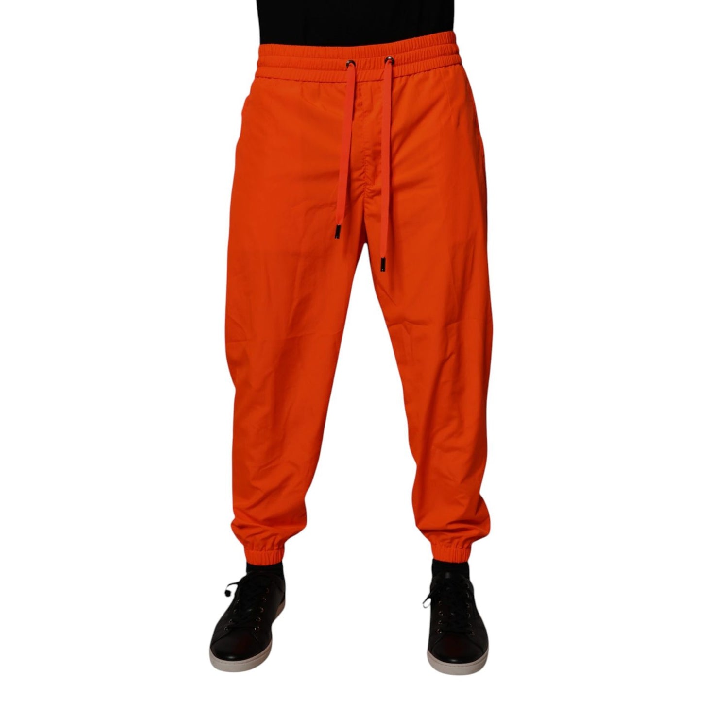 Dolce & Gabbana Orange Polyester Men Jogger Sweatpants Pants