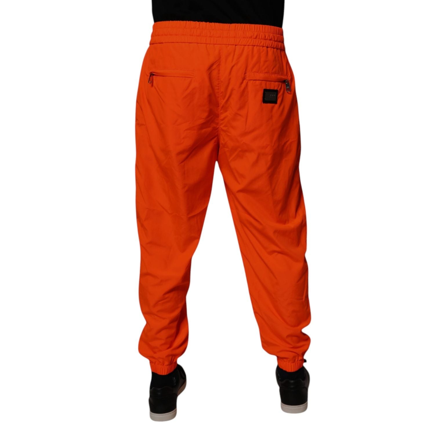 Dolce & Gabbana Orange Polyester Men Jogger Sweatpants Pants